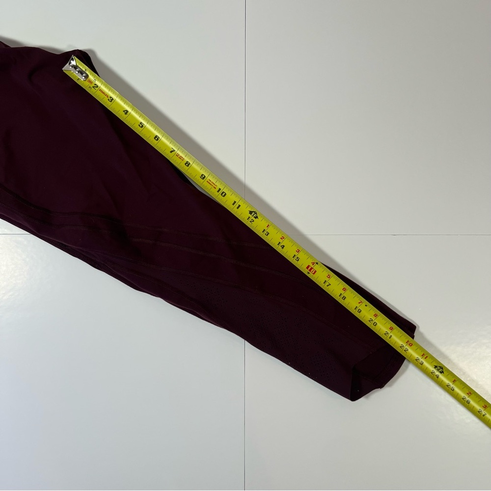Lululemon‎ Burgundy High Rise Cropped Leggings Women’s Size 6 Yoga Athletic - Picture 4 of 8